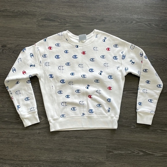 SzS Champion Reverse Weave all over “C” logo crew neck sweater VGUC - Picture 5 of 11